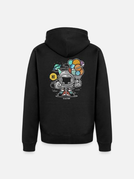 astronaut - Unisex Premium Organic Zip Hoodie - black