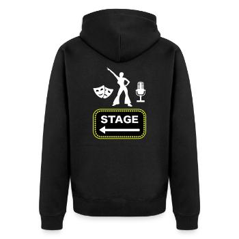 Musical - Unisex Premium Bio Zip Hoodie - Schwarz - Hinten - Nico (187cm)