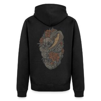 Vintajge. Serpent avec tête de mort - Veste à capuche bio Premium Unisexe - noir - Dos - Nico (187cm)