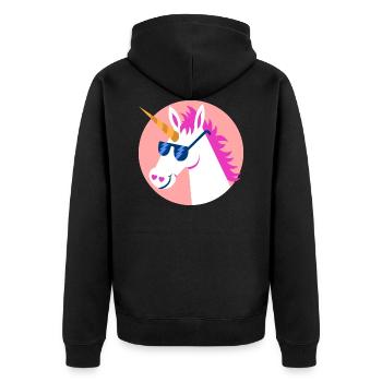 Licorne lunettes de soleil arc-en-ciel cheval cadeau - Veste à capuche bio Premium Unisexe - noir - Dos - Nico (187cm)