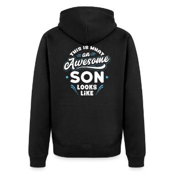 This Is What An Awesome Son Looks Like - Veste à capuche bio Premium Unisexe - noir - Dos - Nico (187cm)