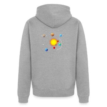 Solar System - Unisex Premium Organic Zip Hoodie - heather grey - Back - Nico (187cm)