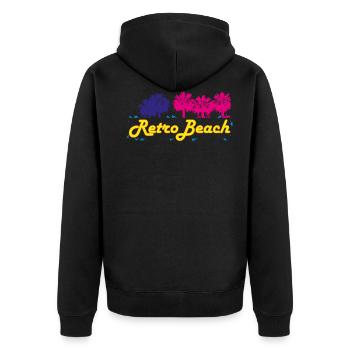 Plage Retro - Veste à capuche bio Premium Unisexe - noir - Dos - Nico (187cm)