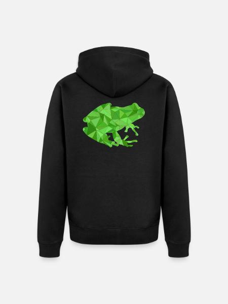 Frosch Geometrisch - Unisex Premium Bio Zip Hoodie - Schwarz