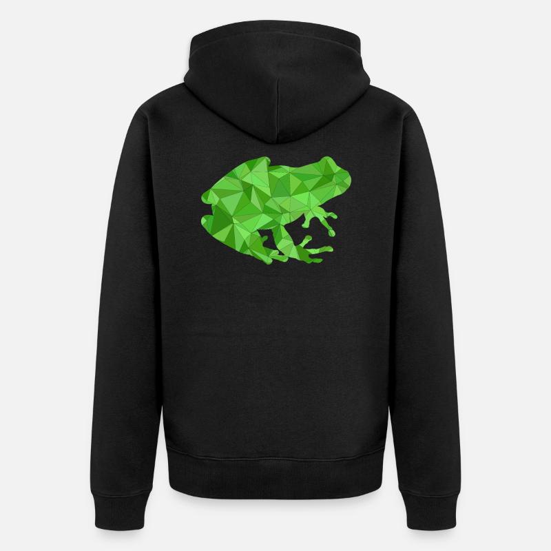Grenouille géométrique - Veste à capuche bio Premium Unisexe - noir