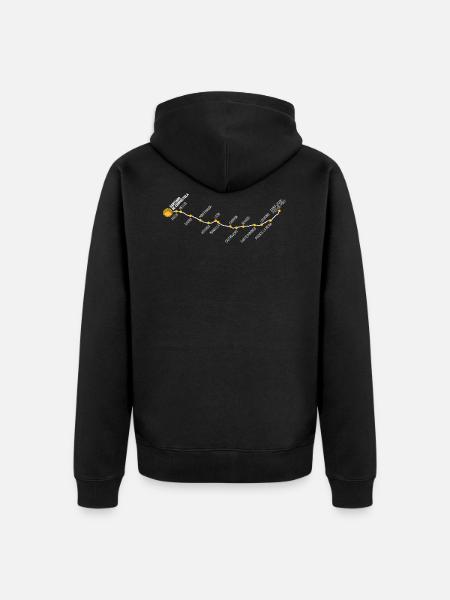 Camino de Santiago | Way of St. James | Stages / History - Unisex Premium Organic Zip Hoodie - black