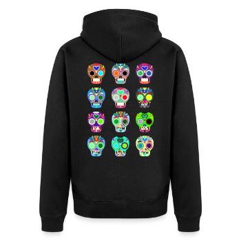 Crâne crâne - Veste à capuche bio Premium Unisexe - noir - Dos - Nico (187cm)