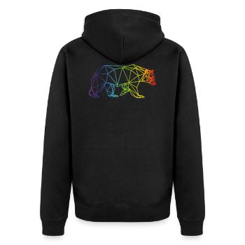 Bear Grizzly Gay Pride Cadeau LGBT Chasseur d'Ours Marron - Veste à capuche bio Premium Unisexe - noir - Dos - Nico (187cm)