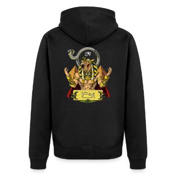 Ägyptischer Gott Ra Ancient Sun Deity Mythology - Unisex Premium Bio Zip Hoodie - Schwarz - Hinten - Nico (187cm)