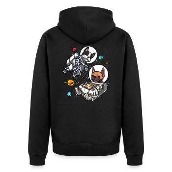 Bouledogue français astronaute espace chiens - Veste à capuche bio Premium Unisexe - noir - Dos - Nico (187cm)
