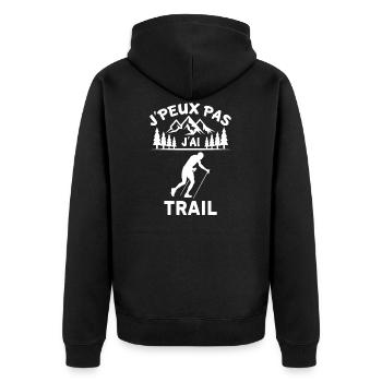 J'ai trail t-shirt - Veste à capuche bio Premium Unisexe - noir - Dos - Nico (187cm)