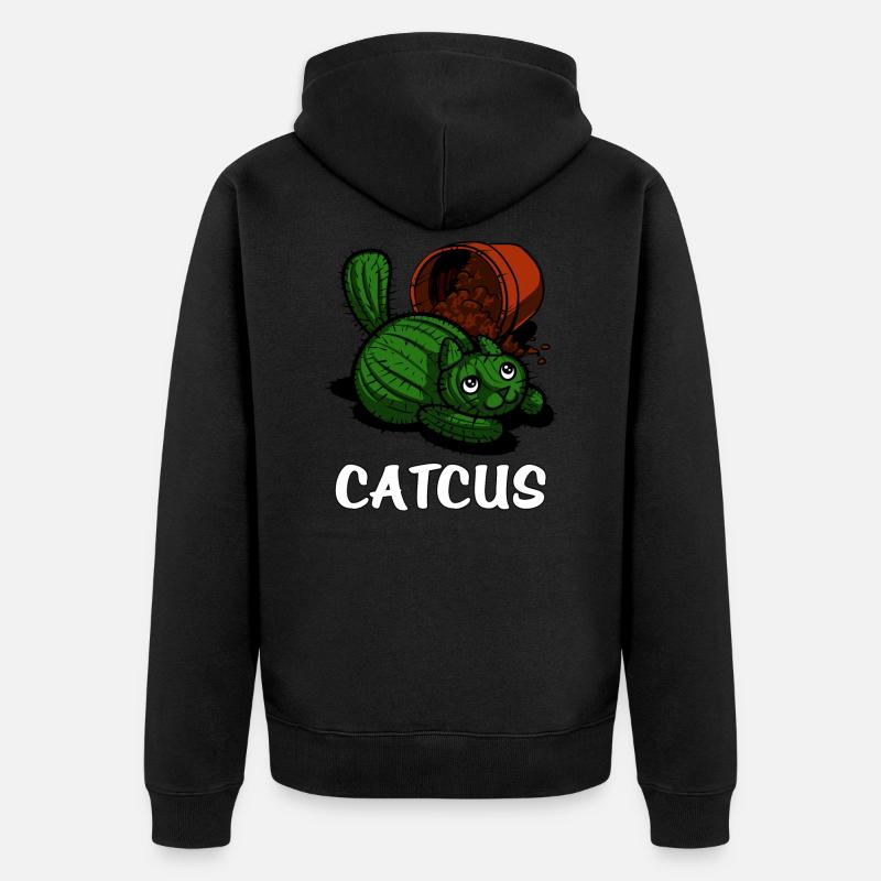 Catcus Cactus Cat - Veste à capuche bio Premium Unisexe - noir