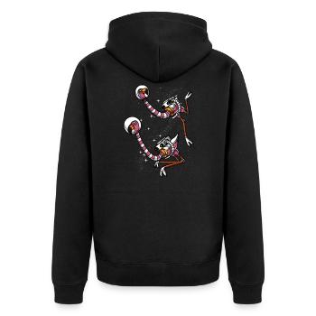 Astronautes de l'espace Flamingo Bird - Veste à capuche bio Premium Unisexe - noir - Dos - Nico (187cm)