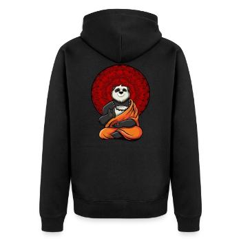 Panda Bear Zen Yoga Meditation Buddha - Unisex Premium Organic Zip Hoodie - black - Back - Nico (187cm)