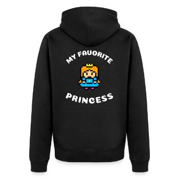My Favorite Princess | Prinzessin Royal Geschenk - Unisex Premium Bio Zip Hoodie - Schwarz - Hinten - Nico (187cm)
