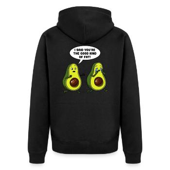 Avocat le bon genre de végétalien gras - Veste à capuche bio Premium Unisexe - noir - Dos - Nico (187cm)