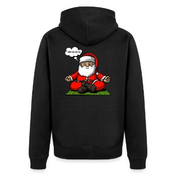 Santa Zen Yoga Méditation Noël - Veste à capuche bio Premium Unisexe - noir - Dos - Nico (187cm)