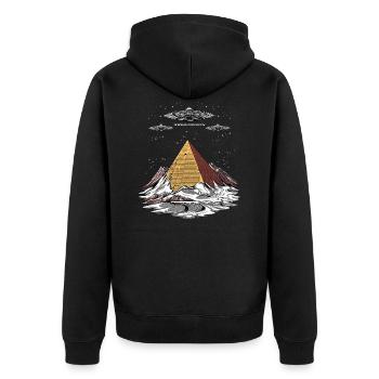 Pyramides Egyptiennes Conspiration des extraterrestres Antarctique OVNI - Veste à capuche bio Premium Unisexe - noir - Dos - Nico (187cm)