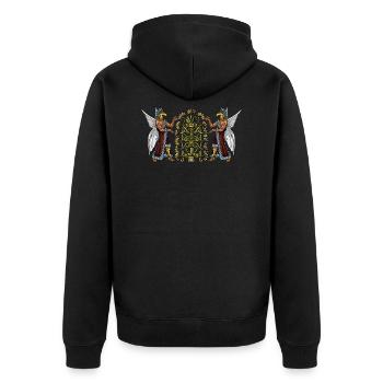 Anunnaki Gods Sumerian Aliens Tree Of Life - Unisex Premium Organic Zip Hoodie - black - Back - Nico (187cm)