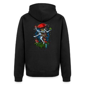 Magic Mushroom Shiva Psychedelic Hindu Fungus Trip - Unisex Premium Organic Zip Hoodie - black - Back - Nico (187cm)