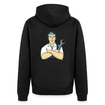 Mécanicien mécanicien - Veste à capuche bio Premium Unisexe - noir - Dos - Nico (187cm)