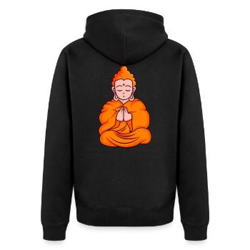 Dessin animé moine dessin animé moine - Veste à capuche bio Premium Unisexe - noir - Dos - Nico (187cm)