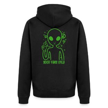 Alien Peace Peace Day - Veste à capuche bio Premium Unisexe - noir - Dos - Nico (187cm)