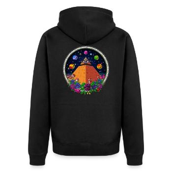 Pyramide Egyptienne - Voyage Psychédélique - Oeil Voyant - Veste à capuche bio Premium Unisexe - noir - Dos - Nico (187cm)
