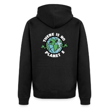 No Planet B No Planet B - Unisex Premium Bio Zip Hoodie - Schwarz - Hinten - Nico (187cm)