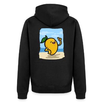 Mango on summer mango on summer - Unisex Premium Organic Zip Hoodie - black - Back - Nico (187cm)
