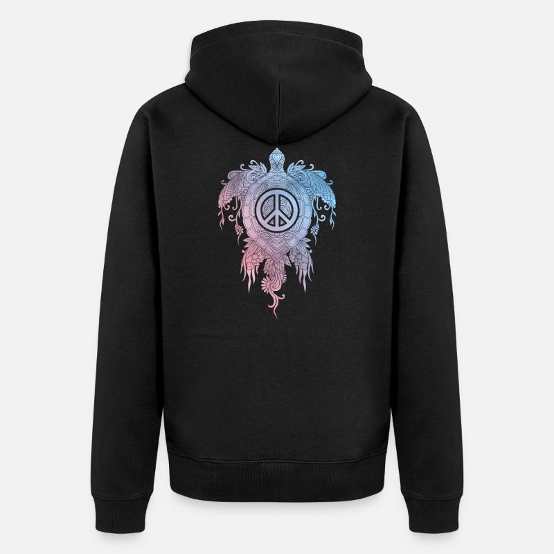 Turtle peace Day - Veste à capuche bio Premium Unisexe - noir