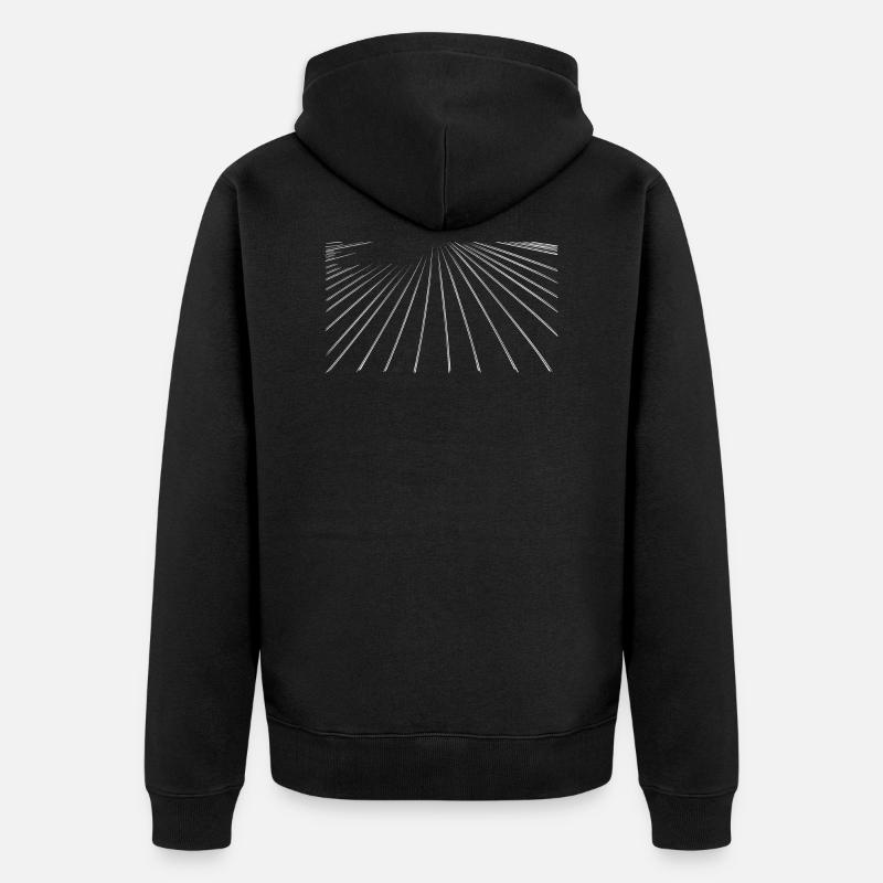 Linien - Unisex Premium Bio Zip Hoodie - Schwarz