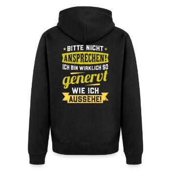 Je suis vraiment aussi énervé que j’ai l’air - Veste à capuche bio Premium Unisexe - noir - Dos - Nico (187cm)