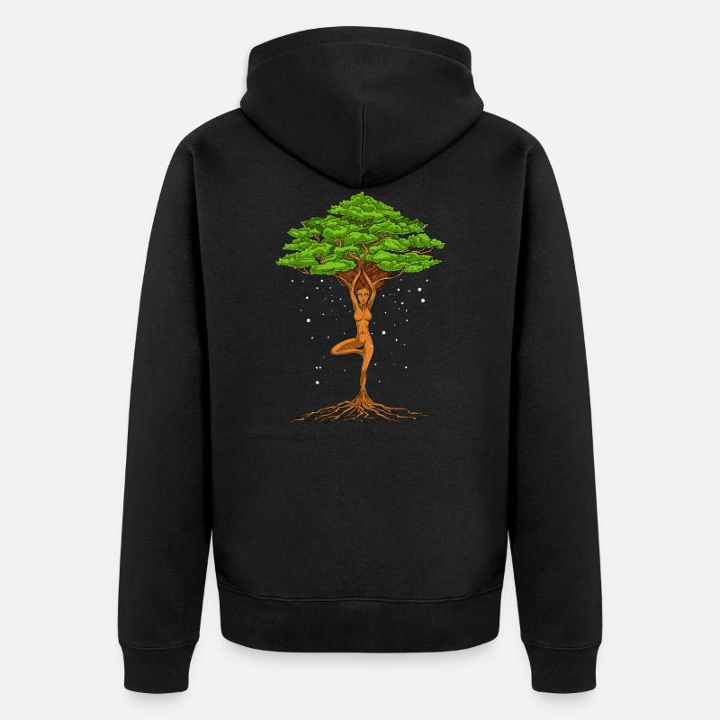 Zen Yoga Arbre de vie - Veste à capuche bio Premium Unisexe - noir