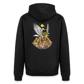 Egyptian Pyramids Sphinx Pharaoh God - Unisex Premium Organic Zip Hoodie - black - Back - Nico (187cm)