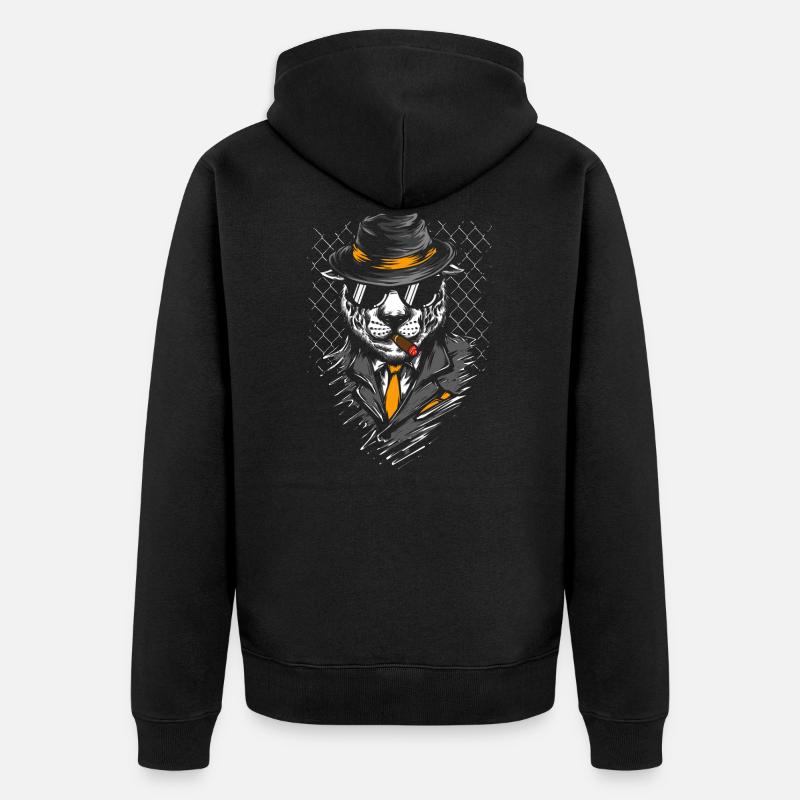 Boss Tiger - Unisex Premium Bio Zip Hoodie - Schwarz