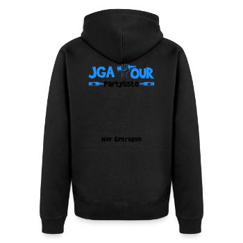 JGA Bachelor Party Guest List Gift - Unisex Premium Organic Zip Hoodie - black - Back - Nico (187cm)