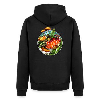 Champignons Magiques Champignons - Veste à capuche bio Premium Unisexe - noir - Dos - Nico (187cm)