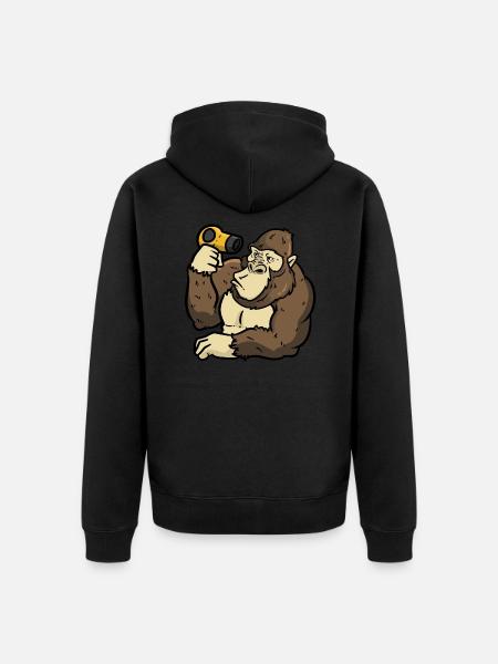 Stylist gorilla - Unisex Premium Organic Zip Hoodie - black