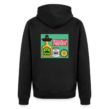 Tequila's friends amis de la tequila - Veste à capuche bio Premium Unisexe - noir - Dos - Nico (187cm)
