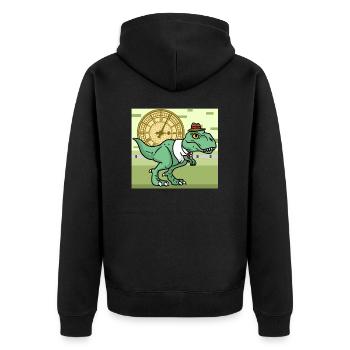 New Era Dino New Era Dino - Unisex Premium Bio Zip Hoodie - Schwarz - Hinten - Nico (187cm)