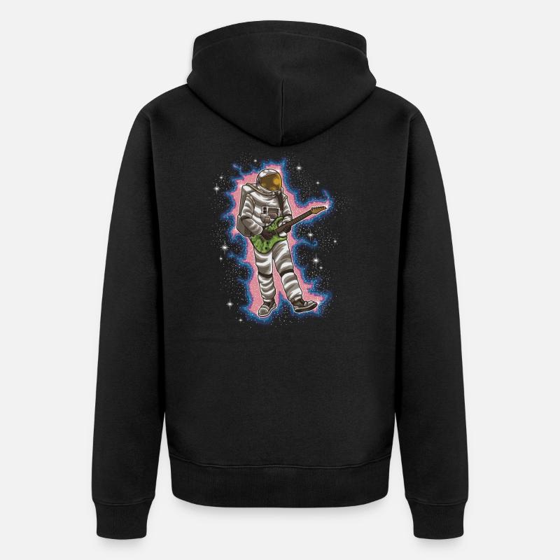 Guitariste astronaute - Guitare spatiale - Veste à capuche bio Premium Unisexe - noir