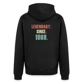 Légendaire 1969 Légendaire 1969 - Veste à capuche bio Premium Unisexe - noir - Dos - Nico (187cm)