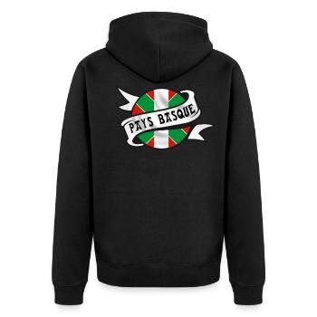 Pays Basque - Veste à capuche bio Premium Unisexe - noir - Dos - Nico (187cm)