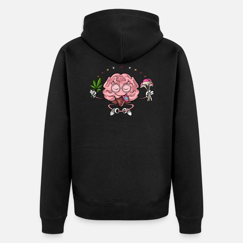 Voyage psychédélique dans le cerveau - Veste à capuche bio Premium Unisexe - noir