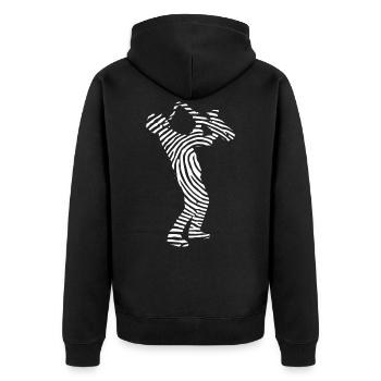 saxophone - Unisex Premium Organic Zip Hoodie - black - Back - Nico (187cm)