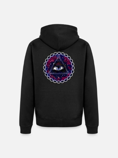 DMT Psychedelic Sacred Geometry - Unisex Premium Organic Zip Hoodie - black