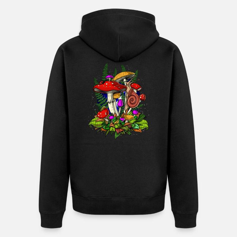 Champignons Champignons Magiques Nature - Veste à capuche bio Premium Unisexe - noir