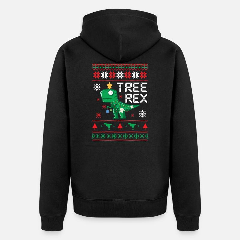 Tree Rex Tree Rex - Unisex Premium Organic Zip Hoodie - black