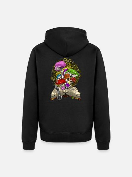 Magic Mushrooms Fungus - Unisex Premium Organic Zip Hoodie - black